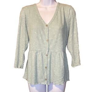♥️= 3/$15 Bundle Green Babydoll Fit and Flare Style Shirt Plus Size 2X